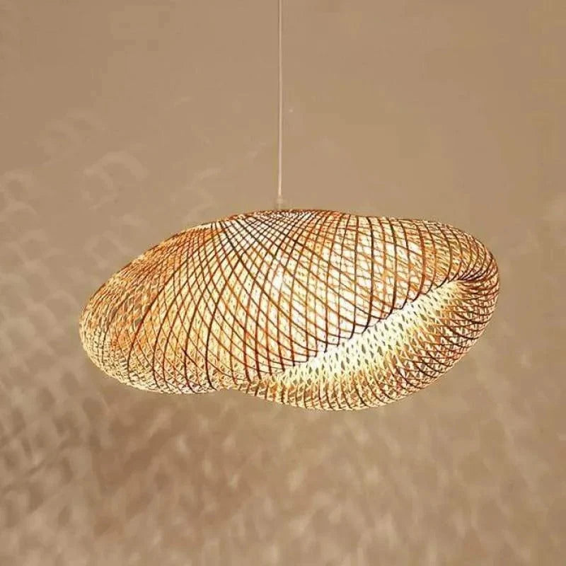 Pendant Light | Woven Bamboo Shade & LED Bulb Included