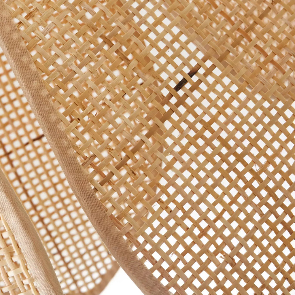 Pendant Light | Woven Rattan & Linen Shade | 65cm Diameter