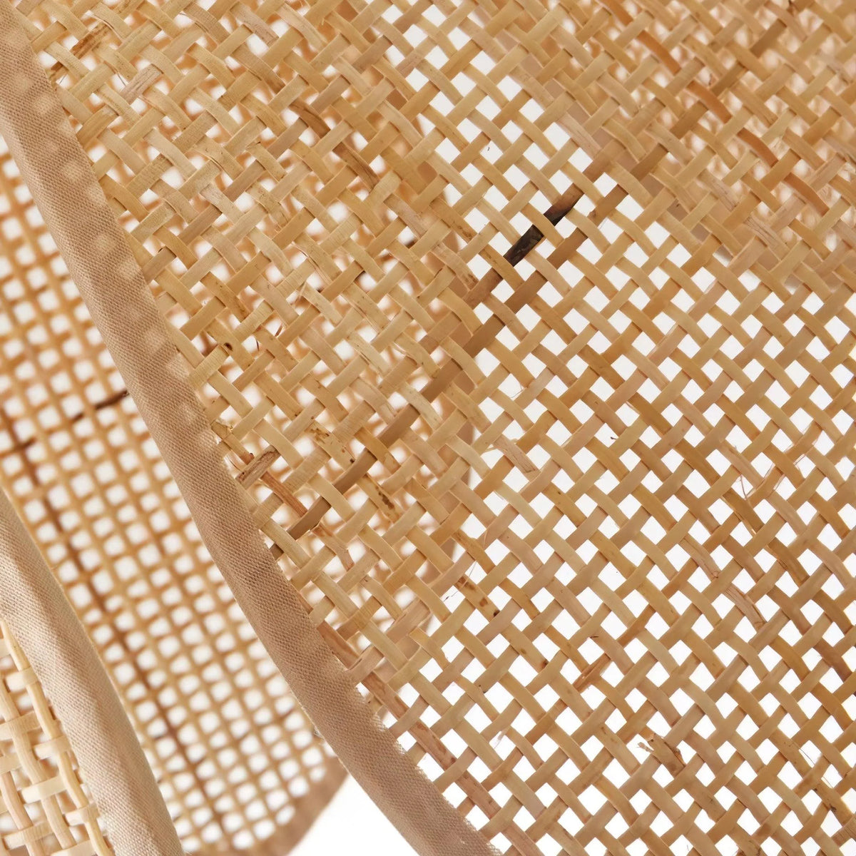 Pendant Light | Woven Rattan & Linen Shade | 65cm Diameter