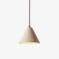 Pendant Light | Yellow Travertine & Metal | 16 cm Diameter