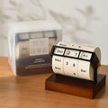 Perpetual Desk Calendar | Roll Wheel Design & Wood-Metal Base