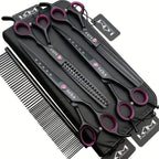 Pet Grooming Scissors Set | Durable Metal Blades & Ergonomic Grip | Set of 4