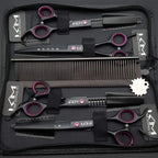 Pet Grooming Scissors Set | Durable Metal Blades & Ergonomic Grip | Set of 4
