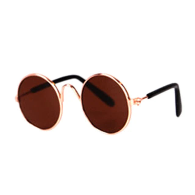 Pet Sunglasses | Lightweight & Sturdy Round Retro Frame | For Cats & Small Pets