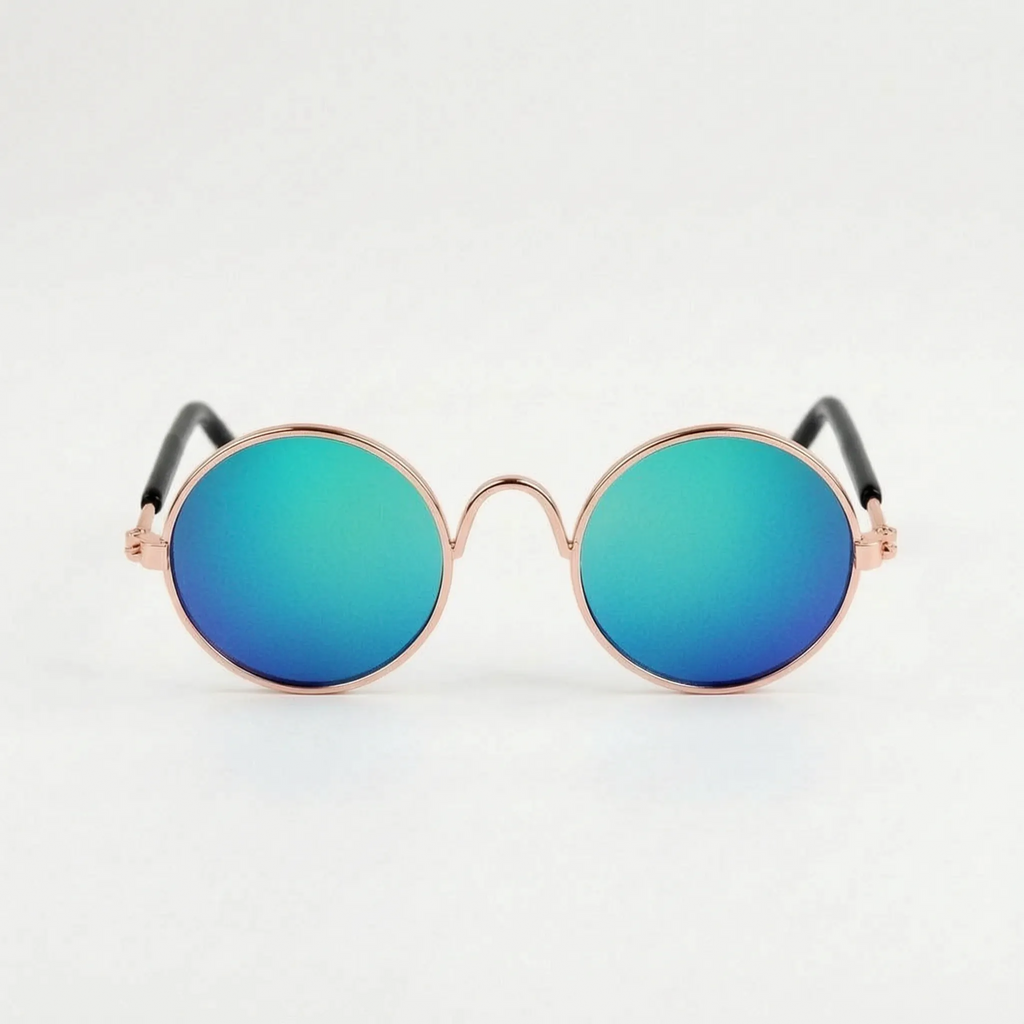 Pet Sunglasses | Lightweight & Sturdy Round Retro Frame | For Cats & Small Pets