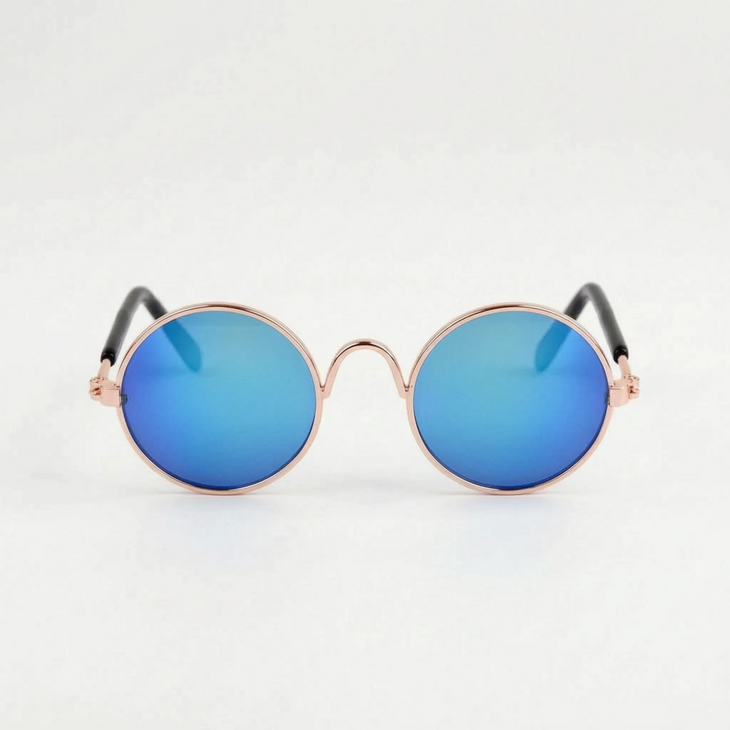 Pet Sunglasses | Lightweight & Sturdy Round Retro Frame | For Cats & Small Pets