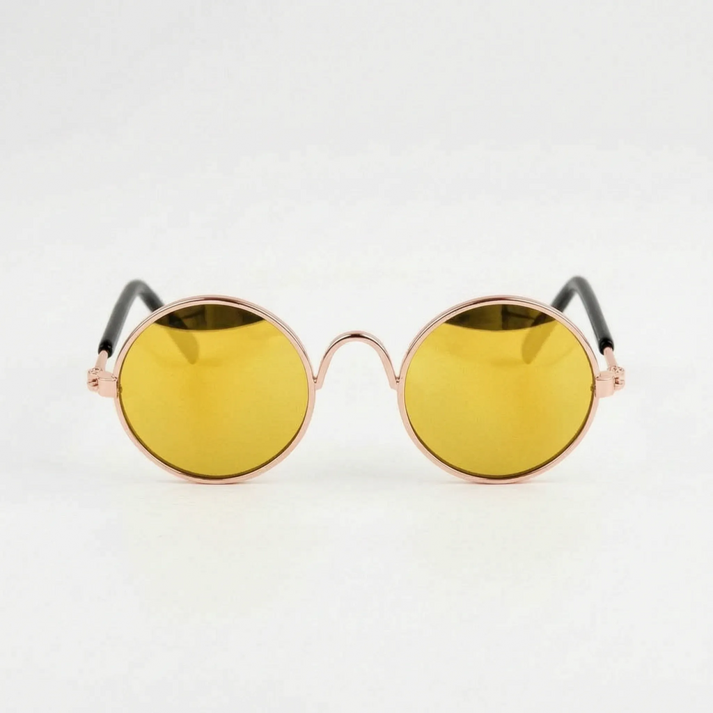 Pet Sunglasses | Lightweight & Sturdy Round Retro Frame | For Cats & Small Pets