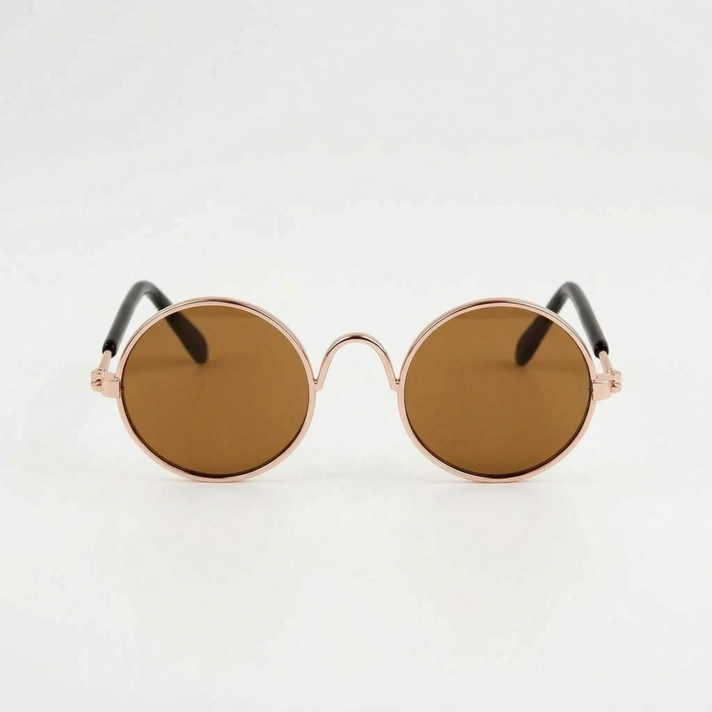 Pet Sunglasses | Lightweight & Sturdy Round Retro Frame | For Cats & Small Pets