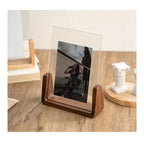 Photo Frame | Acrylic & Solid Wood U-Shaped Base | 6-Inch