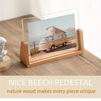 Photo Frame | Acrylic & Solid Wood U-Shaped Base | 6-Inch