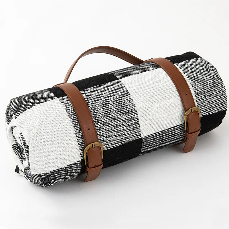 Picnic Blanket | Waterproof & Foam-Padded | Foldable With PU Leather Strap