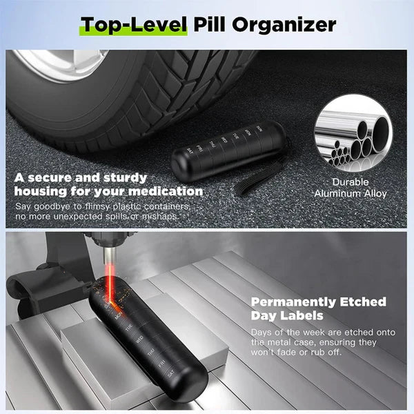 Pill Organizer | Modular Aluminum & Waterproof Seal | 7-Day