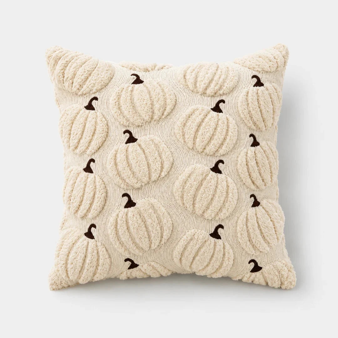 Pillow Cover | Hand-Tufted Chenille & Quilted Embroidery | 18 In Square