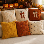 Pillow Cover | Hand-Tufted Chenille & Quilted Embroidery | 18 In Square