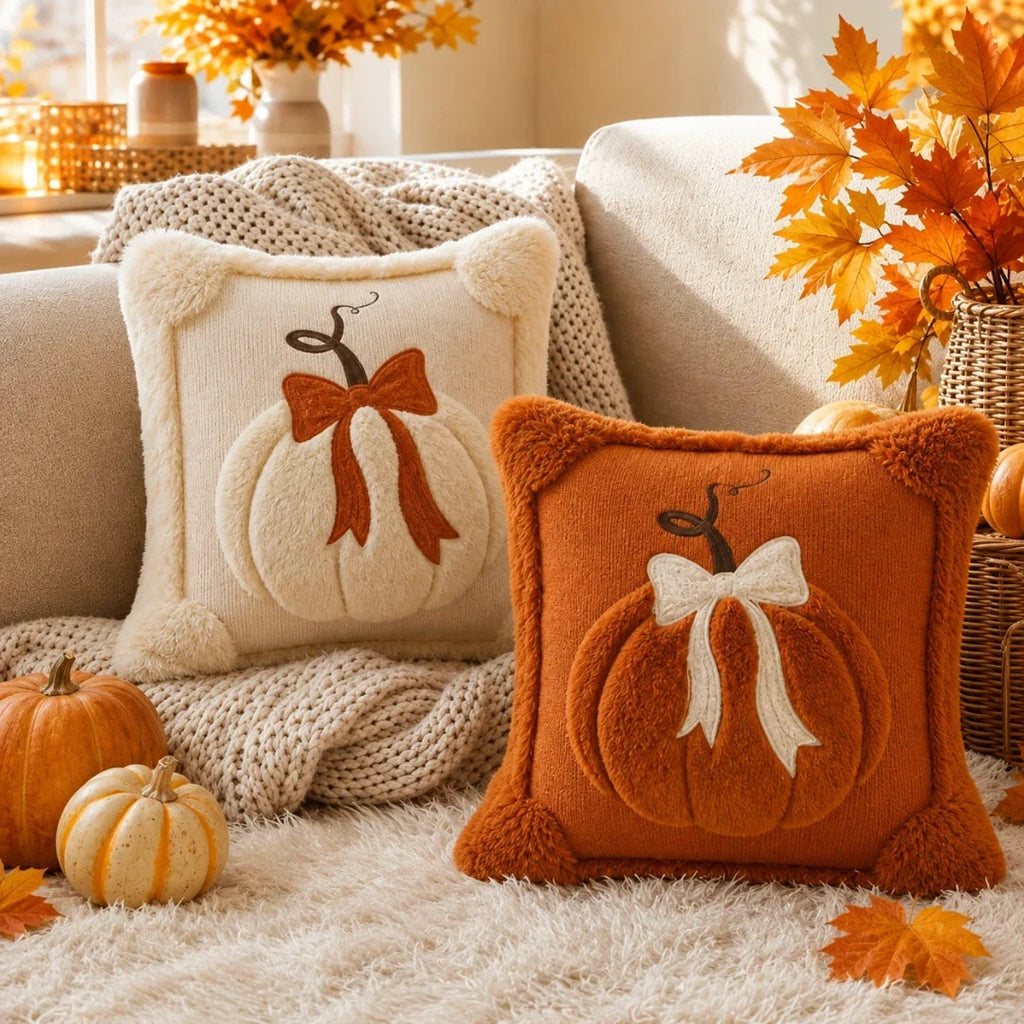 Pillow Cover | Hand-Tufted Chenille & Quilted Embroidery | 18 In Square