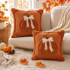 Pillow Cover | Hand-Tufted Chenille & Quilted Embroidery | 18 In Square