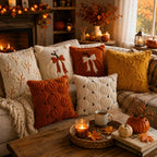 Pillow Cover | Hand-Tufted Chenille & Quilted Embroidery | 18 In Square
