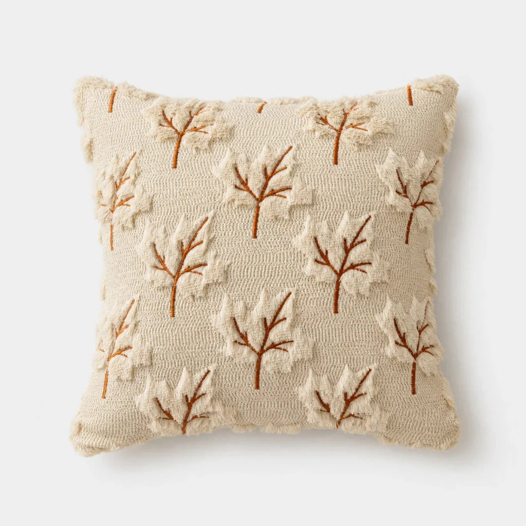 Pillow Cover | Hand-Tufted Chenille & Quilted Embroidery | 18 In Square
