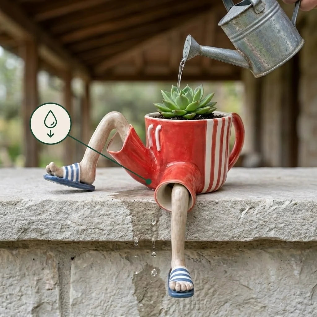Plant Pot | Edge-Sitting & Hand-Painted | Ø 5 cm Opening