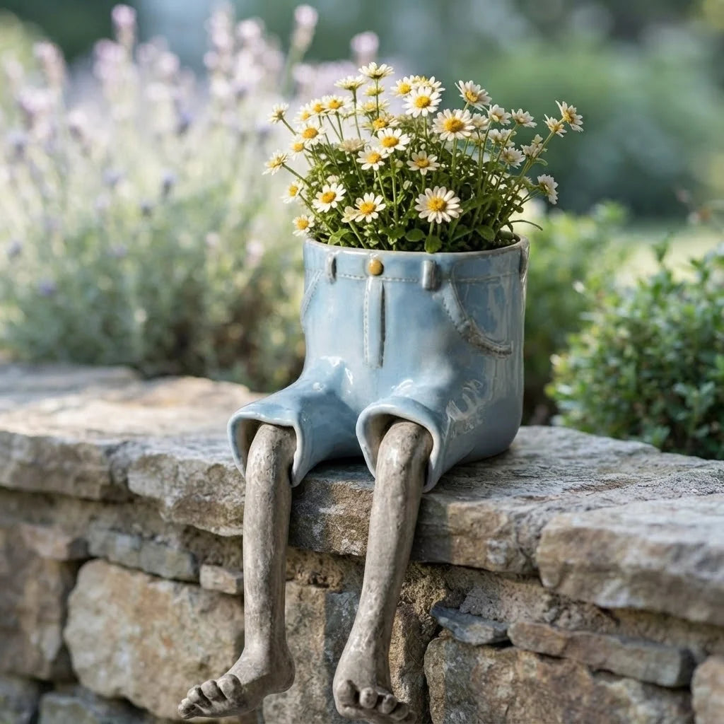 Plant Pot | Edge-Sitting & Hand-Painted | Ø 5 cm Opening