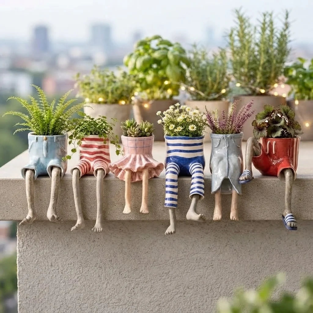 Plant Pot | Edge-Sitting & Hand-Painted | Ø 5 cm Opening