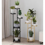 Plant Stand | Multi-Tier Steel & Staggered Shelves | 30 cm Footprint