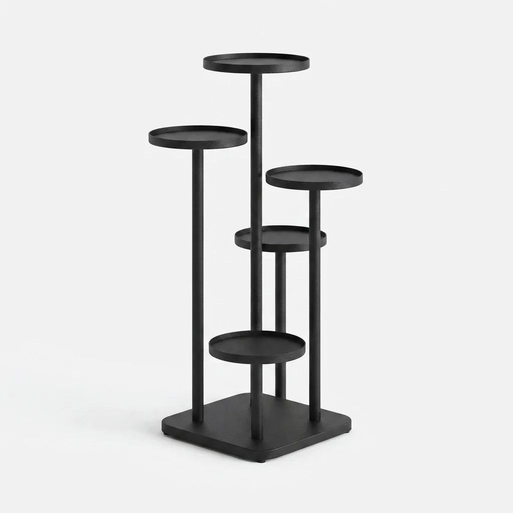 Plant Stand | Multi-Tier Steel & Staggered Shelves | 30 cm Footprint