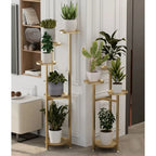 Plant Stand | Multi-Tier Steel & Staggered Shelves | 30 cm Footprint