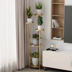 Plant Stand | Multi-Tier Steel & Staggered Shelves | 30 cm Footprint