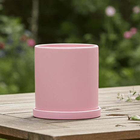 Planter | Matte Glazed Ceramic With Drainage Hole & Saucer | Sizes S–L