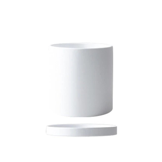 Planter | Matte Glazed Ceramic With Drainage Hole & Saucer | Sizes S–L