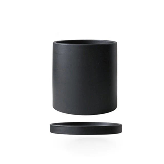 Planter | Matte Glazed Ceramic With Drainage Hole & Saucer | Sizes S–L