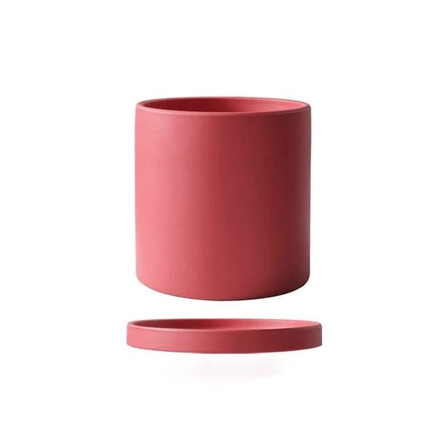 Planter | Matte Glazed Ceramic With Drainage Hole & Saucer | Sizes S–L