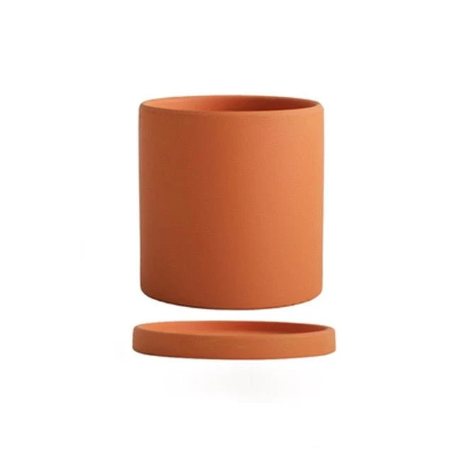 Planter | Matte Glazed Ceramic With Drainage Hole & Saucer | Sizes S–L