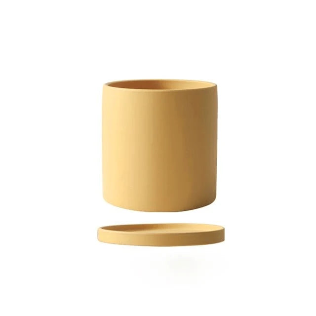 Planter | Matte Glazed Ceramic With Drainage Hole & Saucer | Sizes S–L