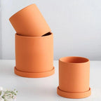 Planter | Matte Glazed Ceramic With Drainage Hole & Saucer | Sizes S–L