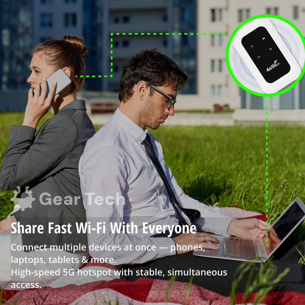 Portable 5G Wi‑Fi Router | Pocket-Sized & 8-Hour Battery