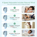 Portable Fan | 20-Hour USB-C & Ultra-Quiet | Rotating Head
