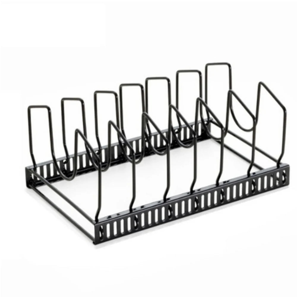 Pot Lid Organizer Rack | Adjustable Iron & Space-Saving | 12–23 in