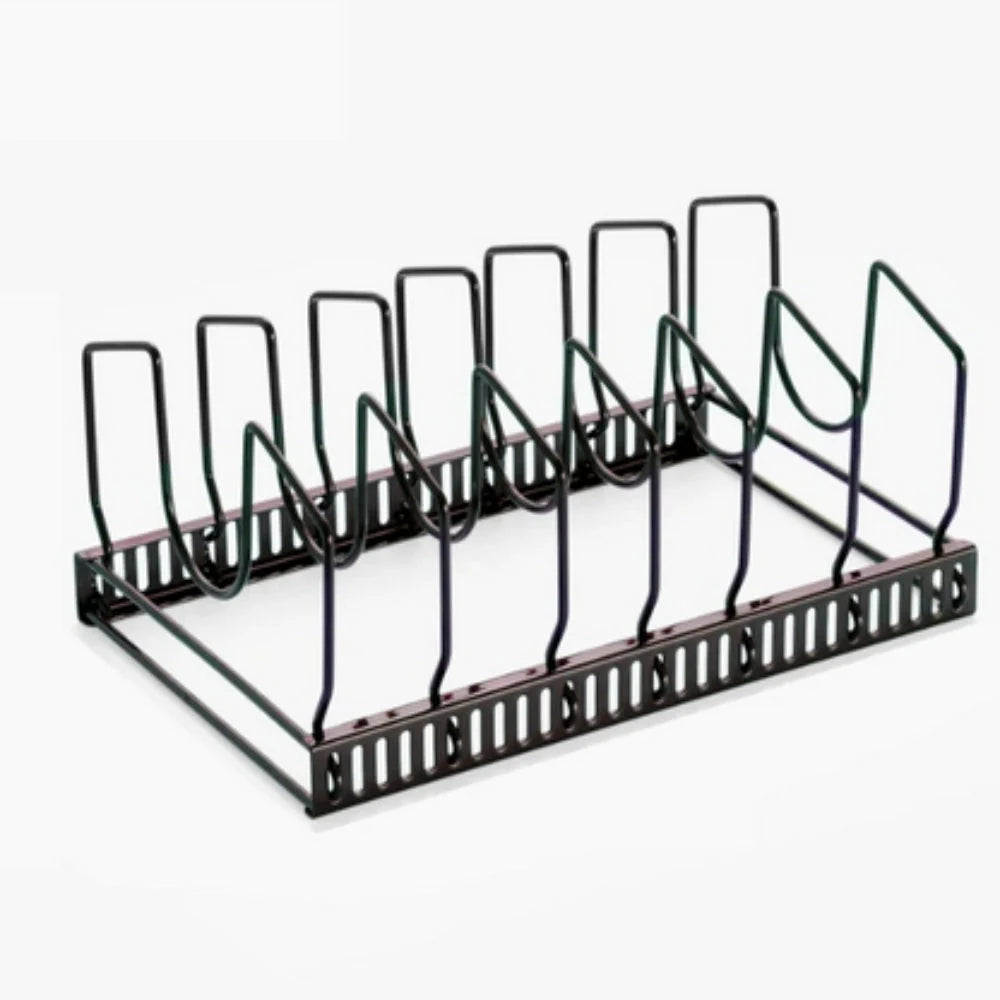 Pot Lid Organizer Rack | Adjustable Iron & Space-Saving | 12–23 in