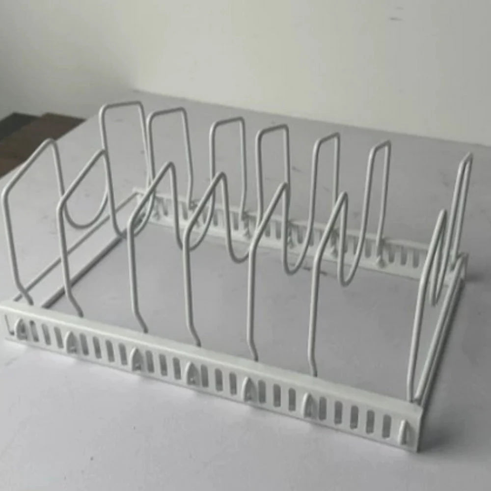 Pot Lid Organizer Rack | Adjustable Iron & Space-Saving | 12–23 in