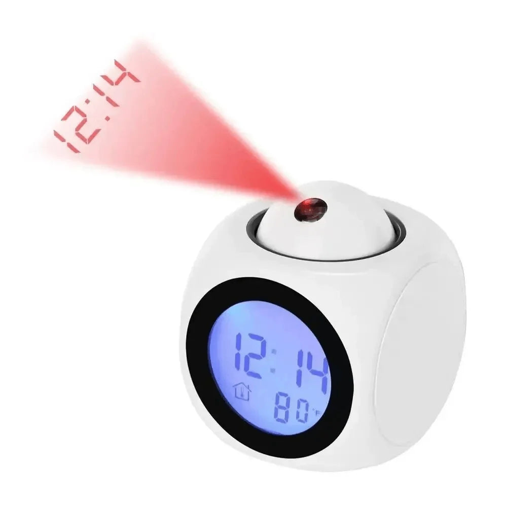 Projection Alarm Clock | Voice & Temperature Display | Battery Operated