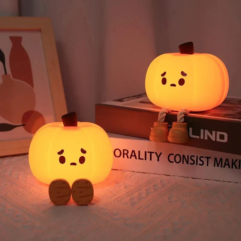 Pumpkin Night Light | Warm White Glow & Soft Silicone | USB-C Rechargeable