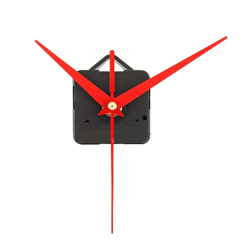 Quartz Clock Movement | Silent Operation & Red Hands | Complete Set