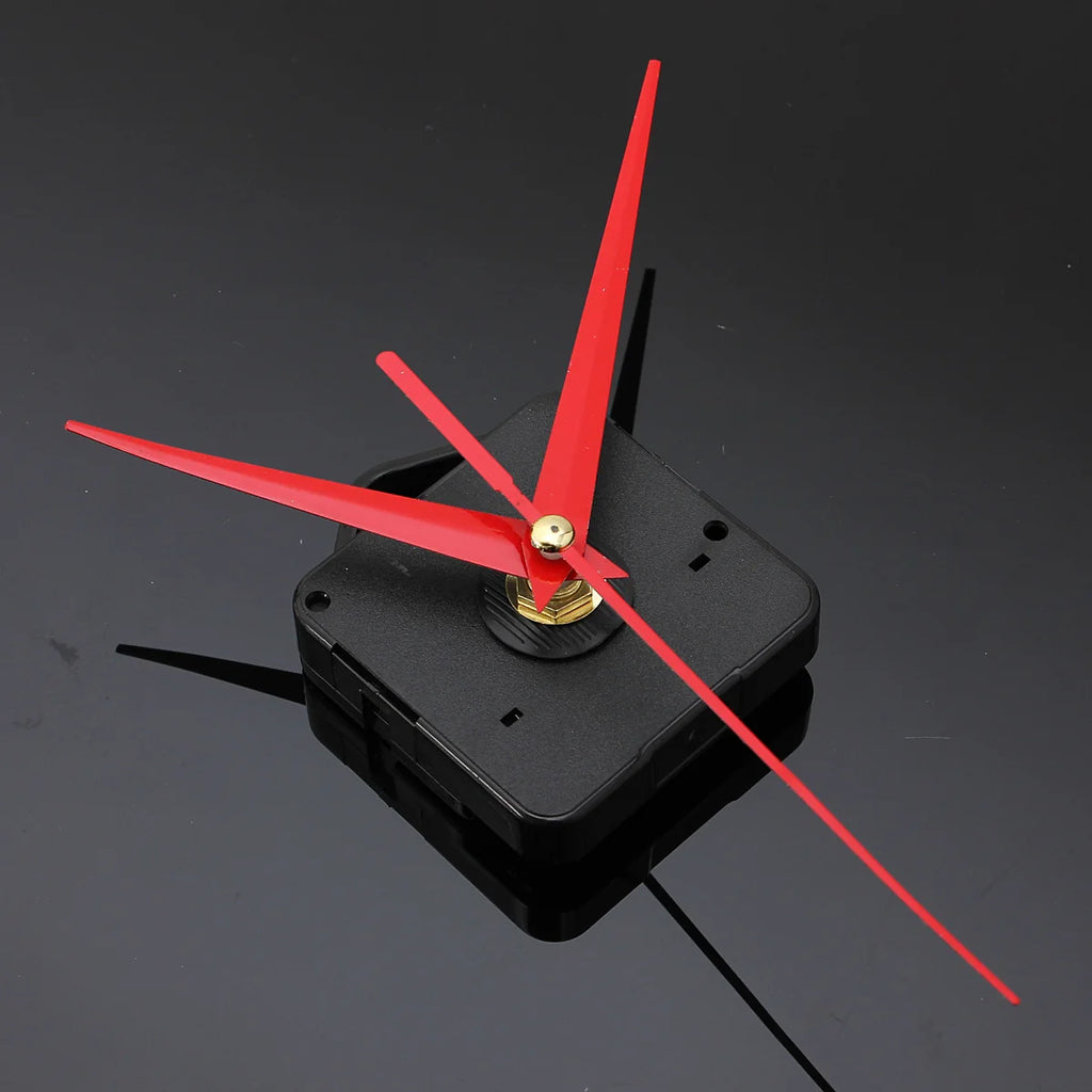 Quartz Clock Movement | Silent Operation & Red Hands | Complete Set