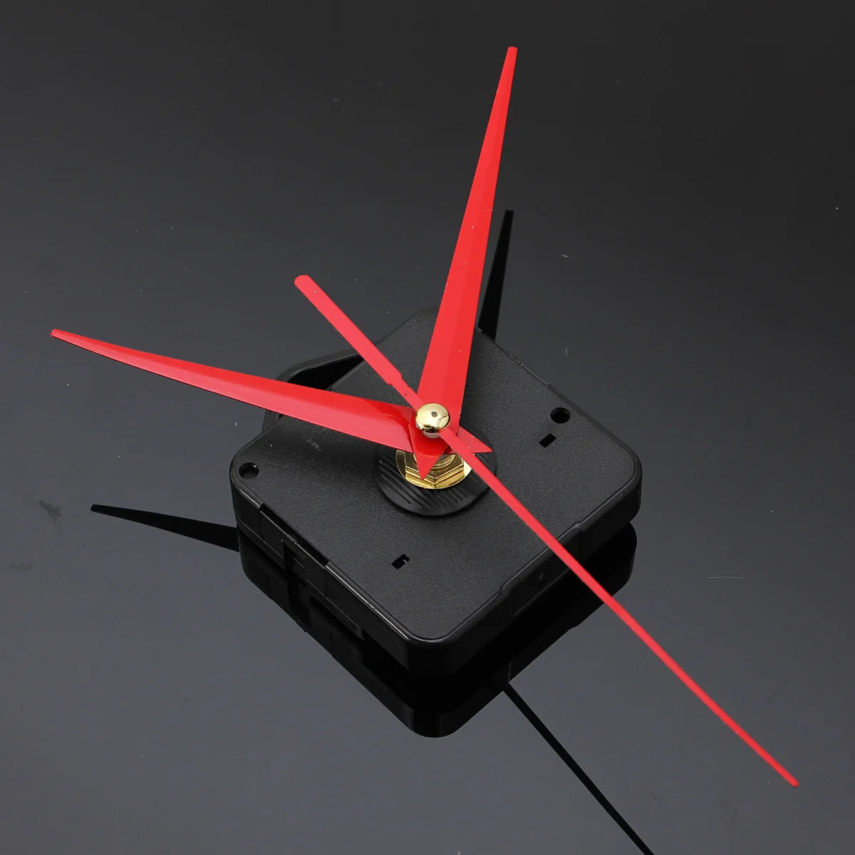 Quartz Clock Movement | Silent Operation & Red Hands | Complete Set