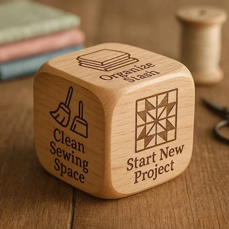 Quilting Decision Dice | Handcrafted Solid Wood & Engraved Prompts