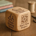 Quilting Decision Dice | Handcrafted Solid Wood & Engraved Prompts
