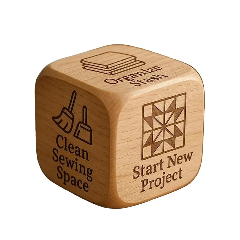 Quilting Decision Dice | Handcrafted Solid Wood & Engraved Prompts
