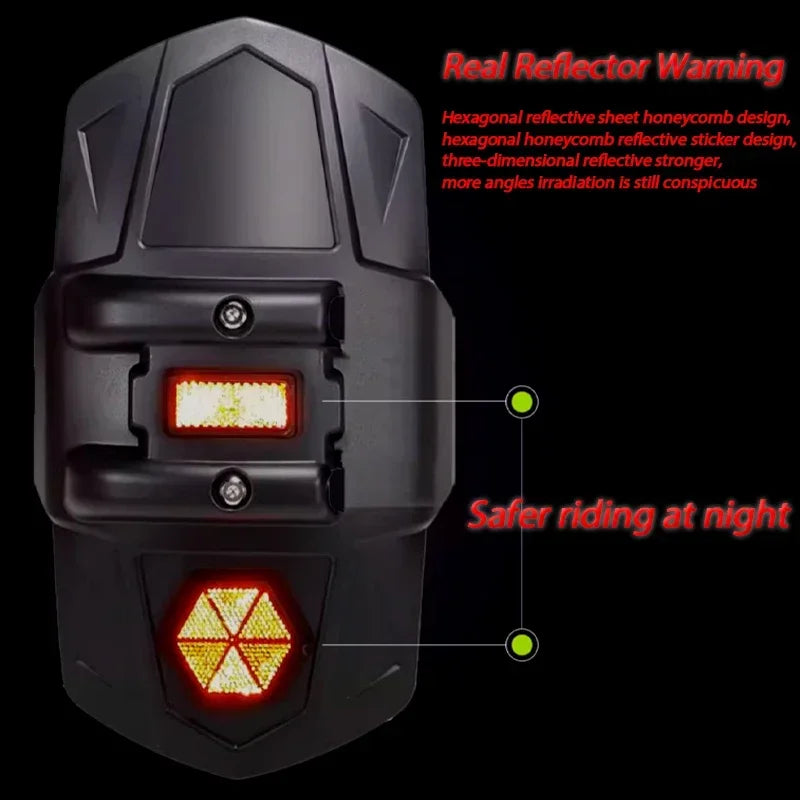 Rear Fender | ABS Plastic & CNC Bracket Carbon Fiber Look